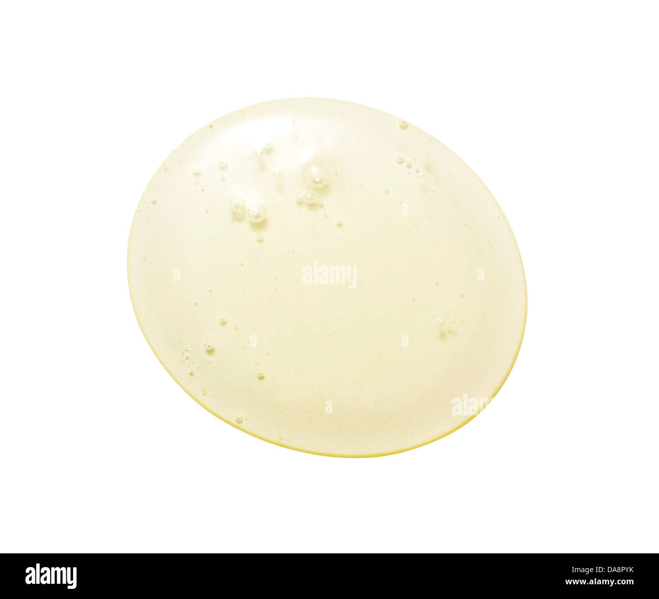 Giallo arancione crema gel olio tagliare su sfondo bianco Foto Stock