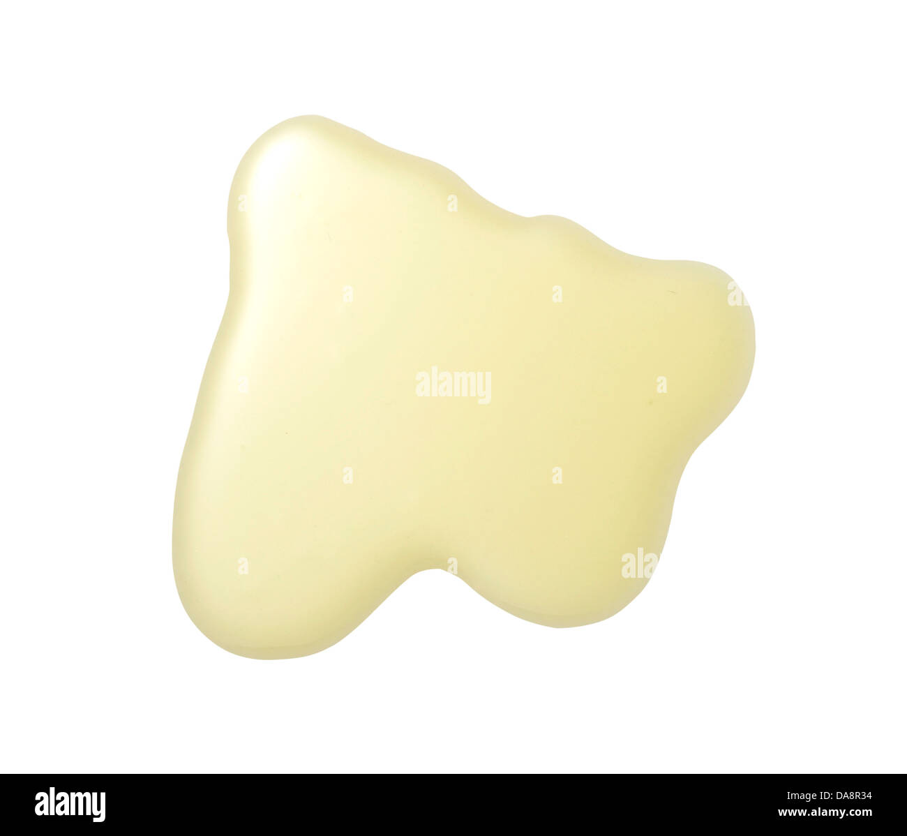 Giallo arancione crema gel olio tagliare su sfondo bianco Foto Stock