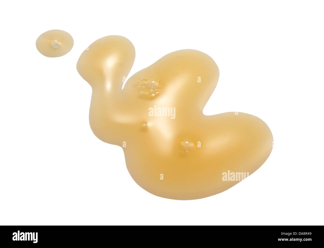 Giallo arancione crema gel olio tagliare su sfondo bianco Foto Stock