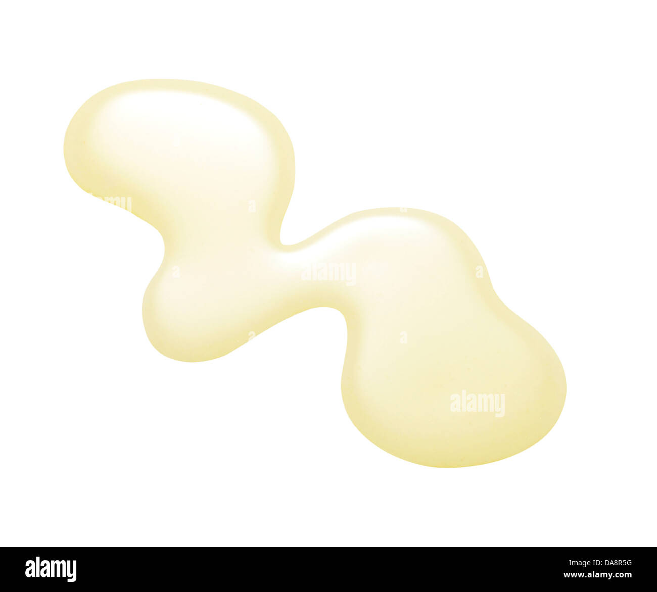 Giallo arancione crema gel olio tagliare su sfondo bianco Foto Stock