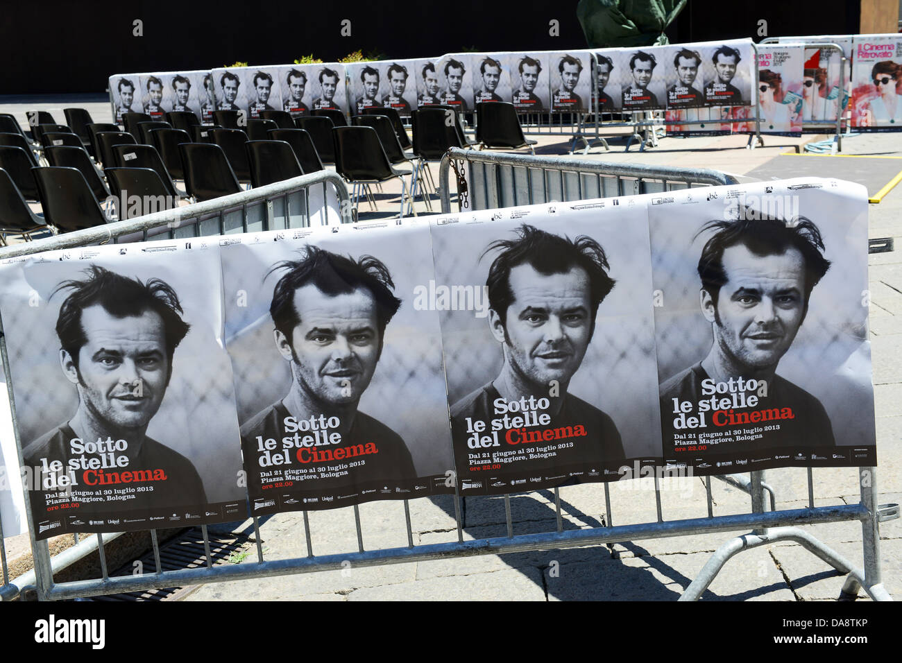 Poster di Jack Nicholson per il festival del film sotto le stelle del cinema in Piazza Maggiore Bologna Italia Foto Stock