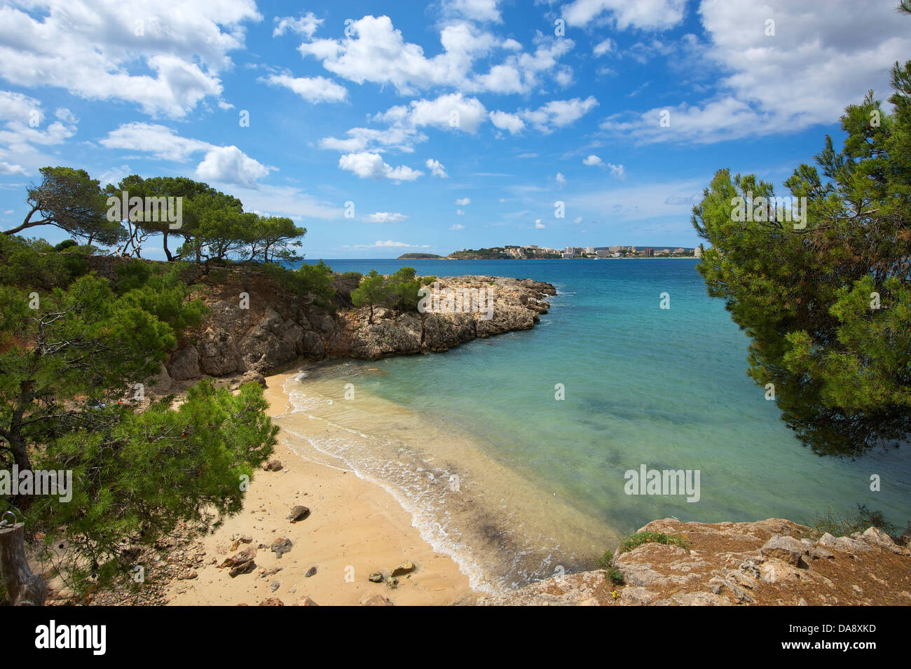 Isole Baleari, Maiorca, Mallorca, Spagna, Europa, esterno, la spiaggia di sabbia delle spiagge di sabbia, spiaggia, mare, spiagge, le spiagge, i COA Foto Stock