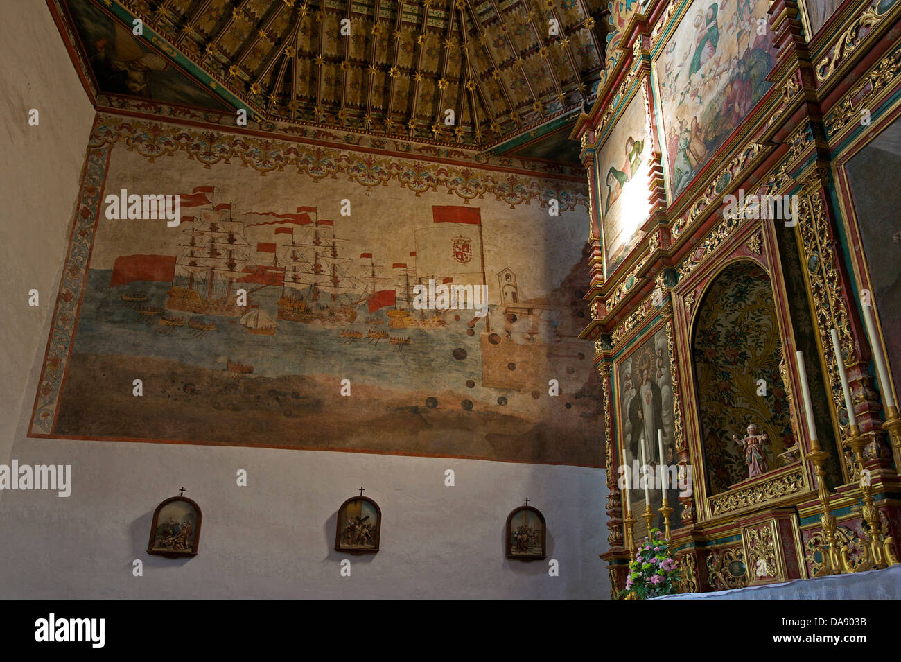 Canarie, Europa isole canarie La Gomera, La Spagna, la Spagna, indoor fotografia, vista interna, Iglesia Nuestra Senora de la Ascuncio Foto Stock