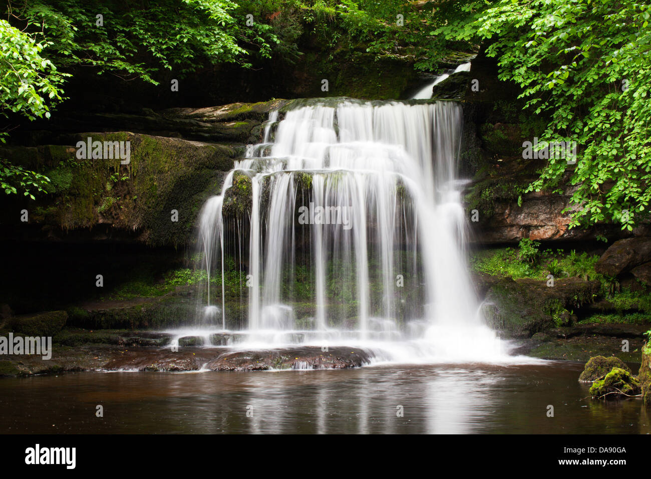 Di West Burton cascata in estate Wensleydale Yorkshire Dales Inghilterra Foto Stock