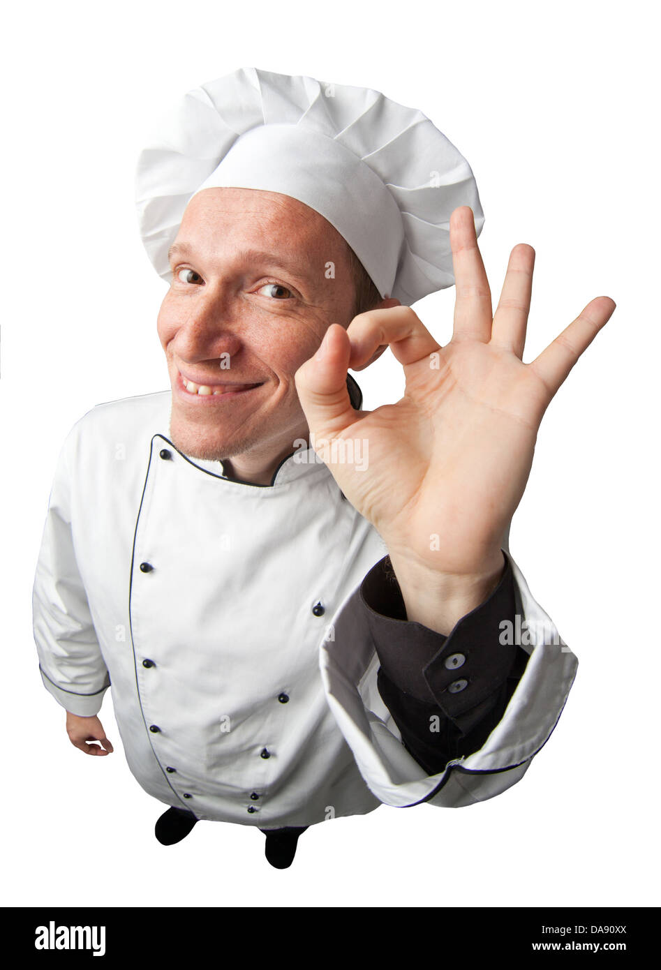 Ritratto di uomo caucasico con chef uniforme Foto Stock