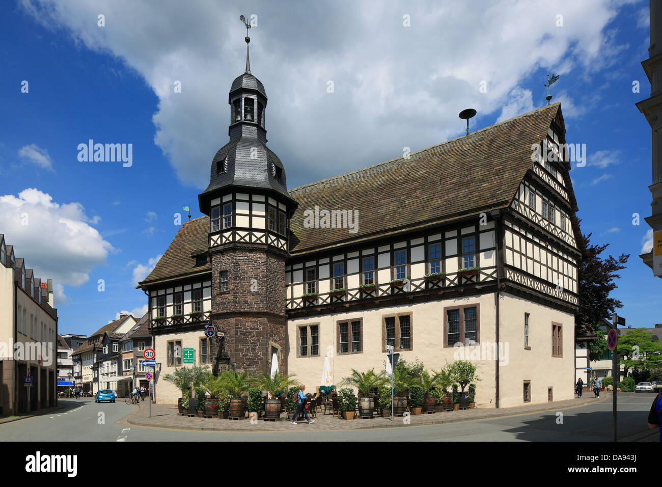 Altes Rathaus in Hoexter, Weserbergland, Renania settentrionale-Vestfalia Foto Stock
