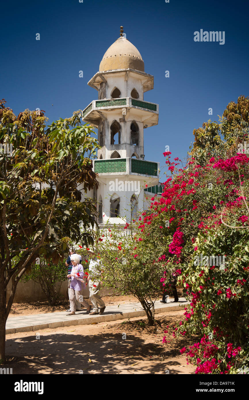 In Oman Salalah, Dhofar, Jabal Auara, lavoro della tomba Nabi Ayoub, moschea Foto Stock