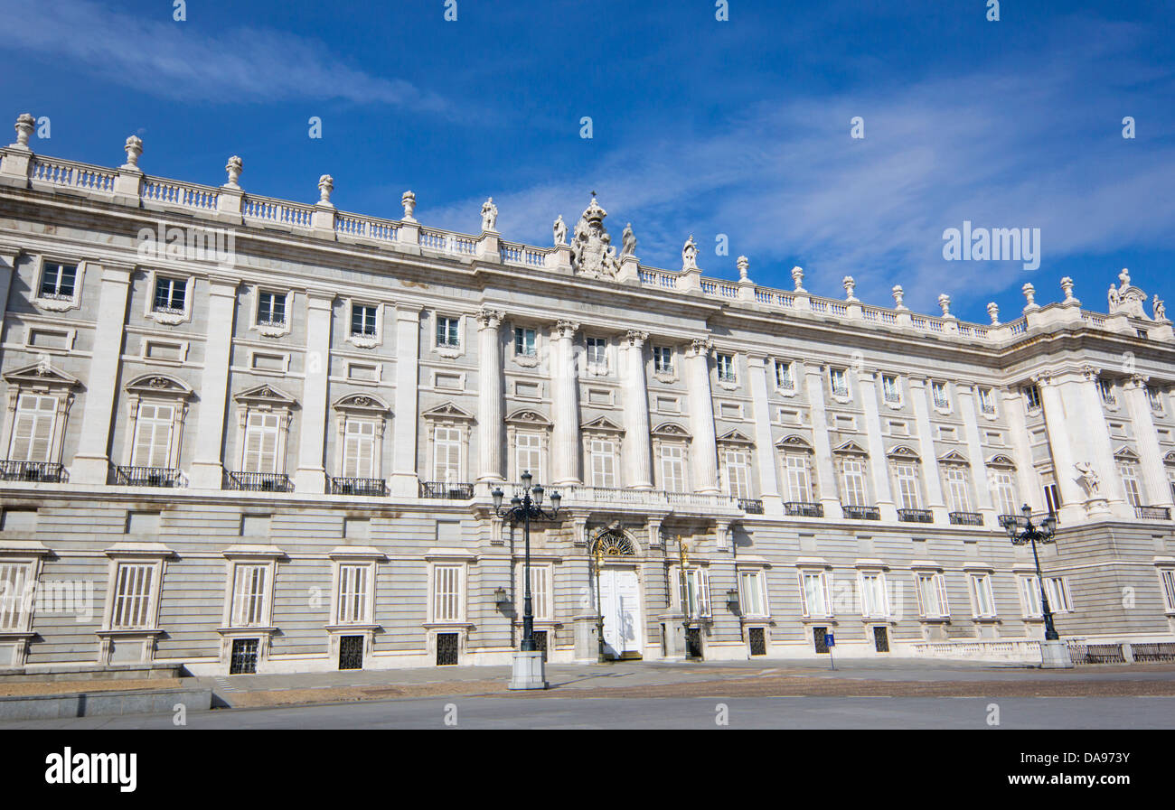 Il Palacio Real de Madrid o il Palazzo Reale di Madrid. Foto Stock