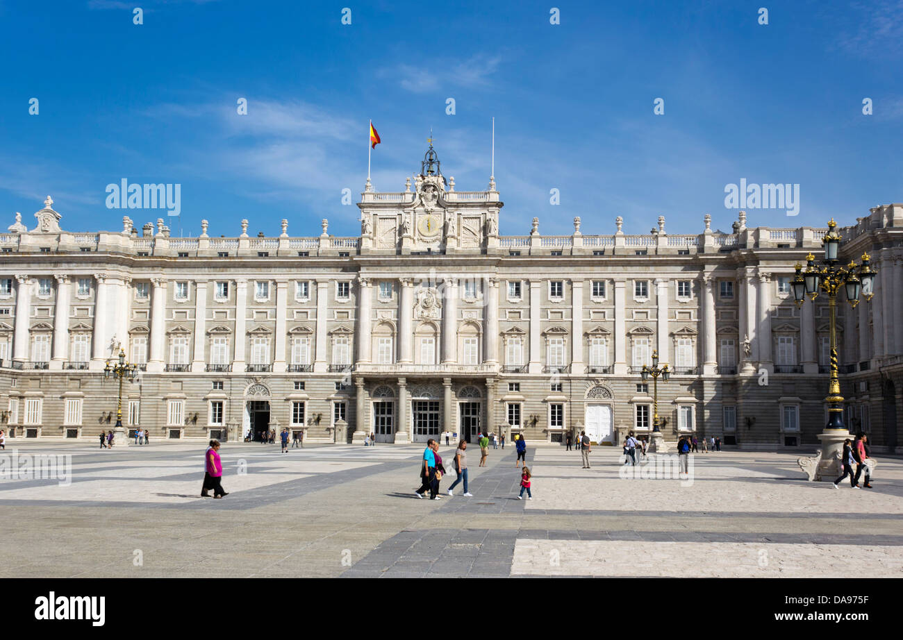 Il Palacio Real de Madrid o il Palazzo Reale di Madrid. Foto Stock