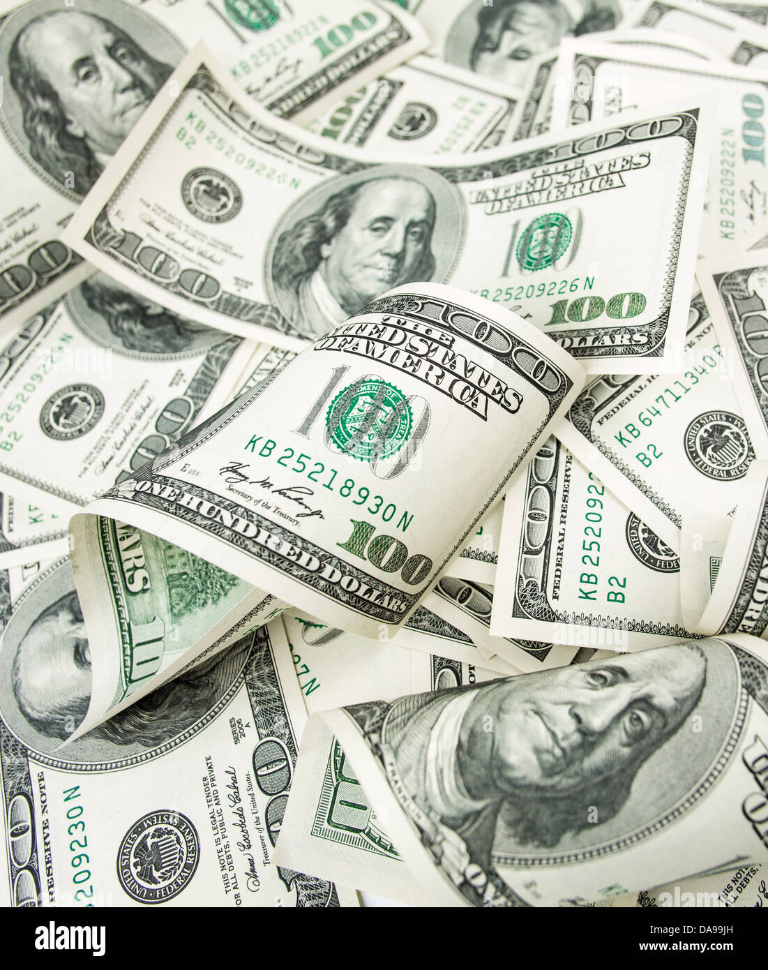 Centinaia di dollari heap Foto Stock