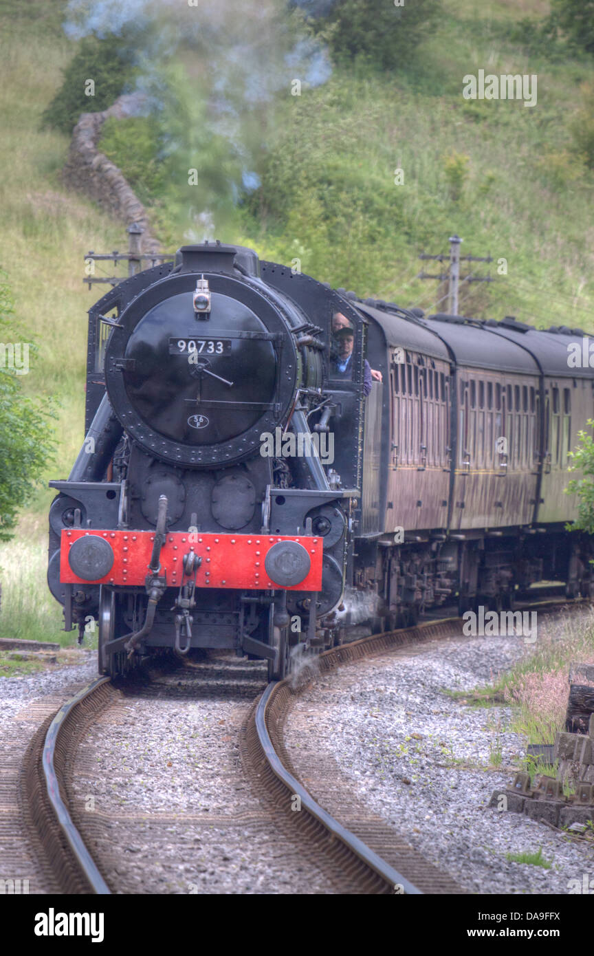 90733, ora restaurato e conservato in Keighley & Worth Valley Railway è il solo austerità W.D 2-8-0 in esistenza. Foto Stock