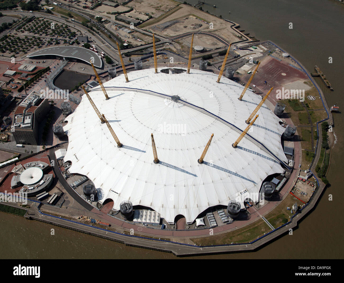 Vista aerea dell'Arena O2, Millennium Dome di Londra Foto Stock