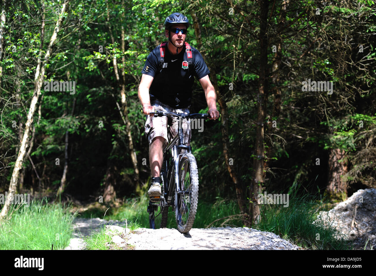 Mountain bike in Gisburn Forest Foto Stock