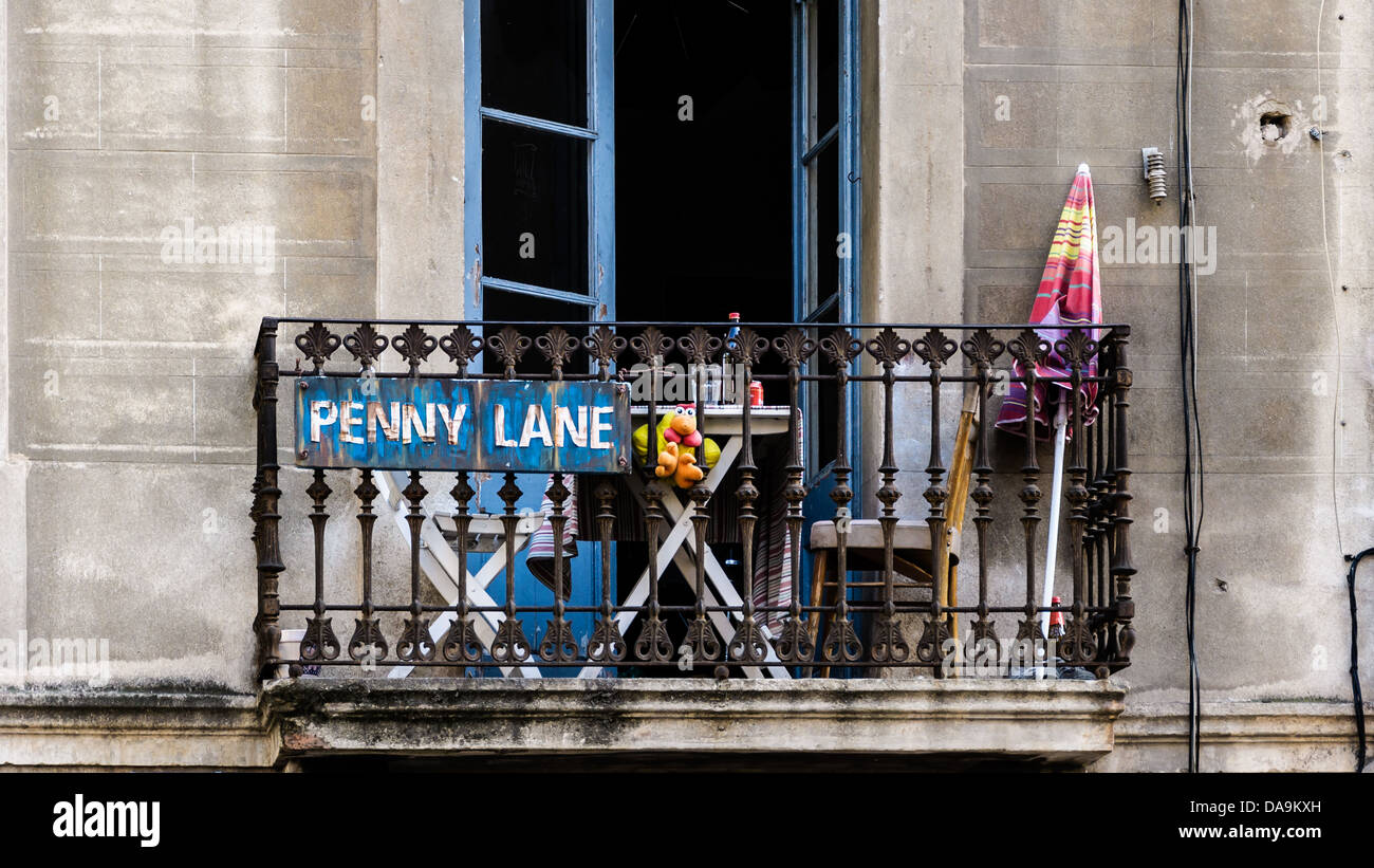 "Penny Lane' balcone - Arte Urbana Foto Stock