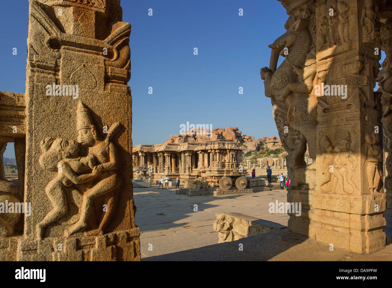 India India del Sud, Asia, Karnataka, Hampi, ruderi, Vijayanagar, xv secolo, patrimonio mondiale, Vittala, tempio, architettura, cha Foto Stock