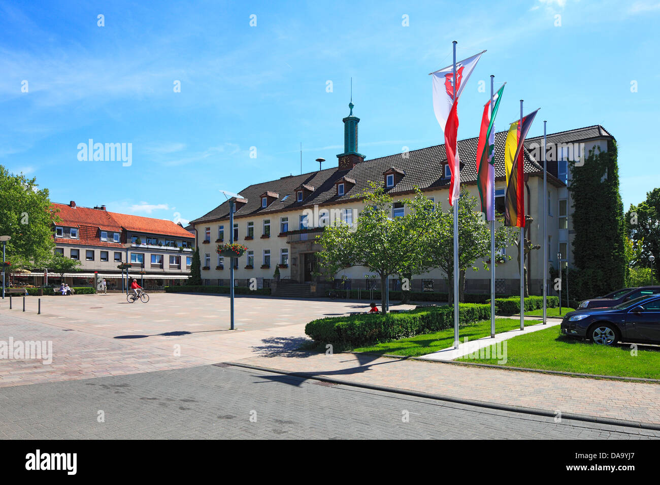 Il Rathaus in Bad Lippspringe, Teutoburger Wald, Renania settentrionale-Vestfalia Foto Stock