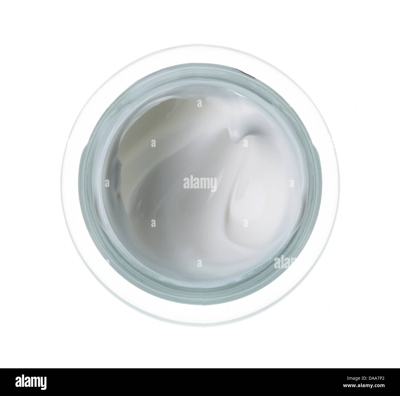 Grigio blu crema di bellezza di pot su sfondo bianco Foto Stock