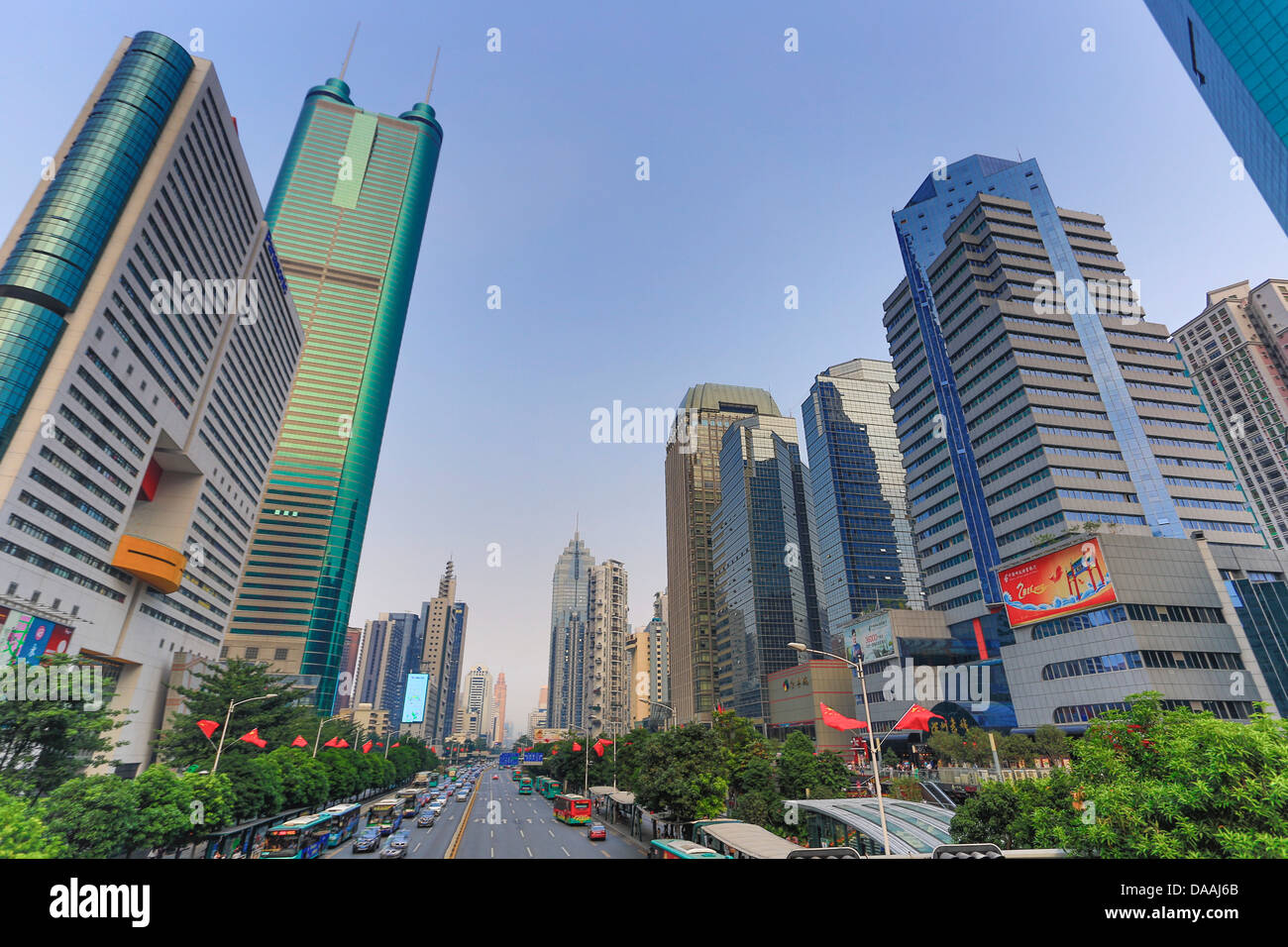 Cina, Shenzhen, città dell'Asia, Shennan Road East, distretto di Luohu, Shennan Road East, Shun Hing, Shun Hing Tower, avenue, il centro, Foto Stock