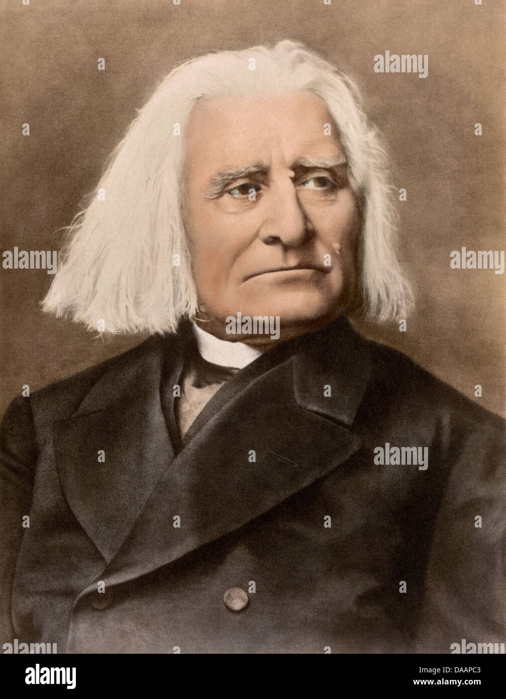 Compositore ungherese e il conduttore Franz Liszt. Digitalmente fotografia colorata Foto Stock