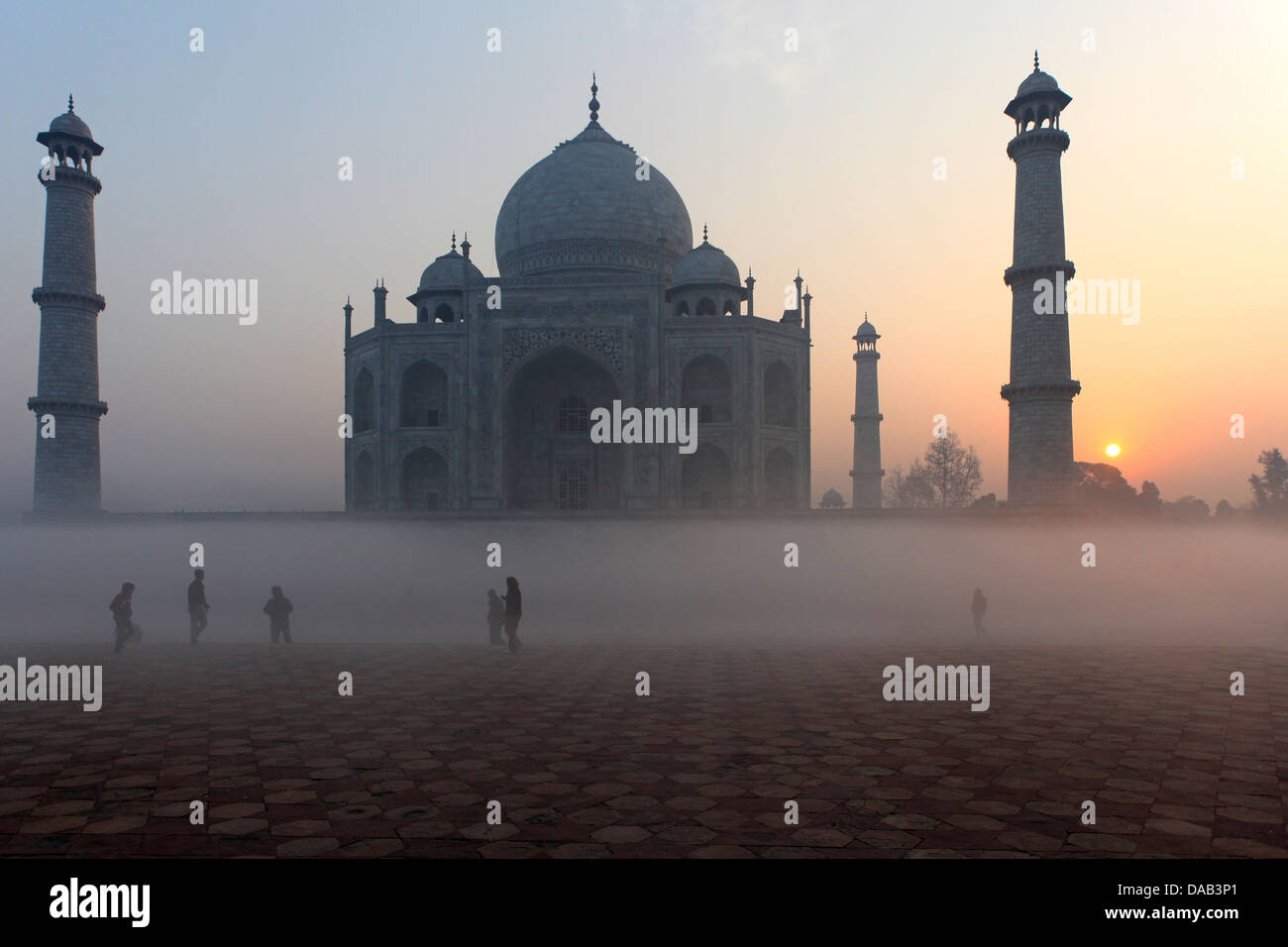 Taj Mahal, il patrimonio culturale mondiale, monumento, Mausoleo, tomba, amore, Shah Jahan, marmo, parco, float, nebbia, sun, mistico, myster Foto Stock