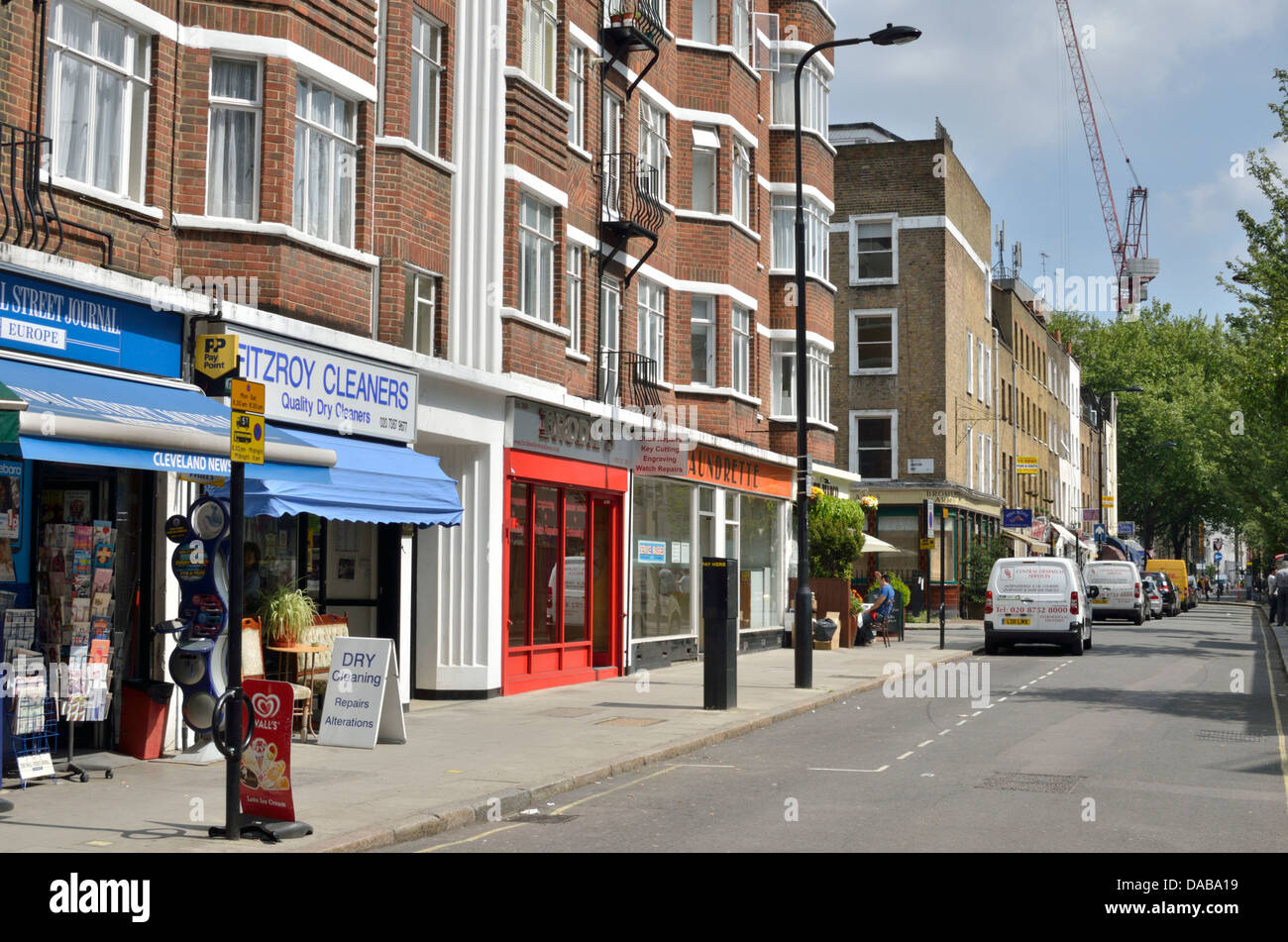 Cleveland Street, Fitzrovia, Londra, Regno Unito. Foto Stock