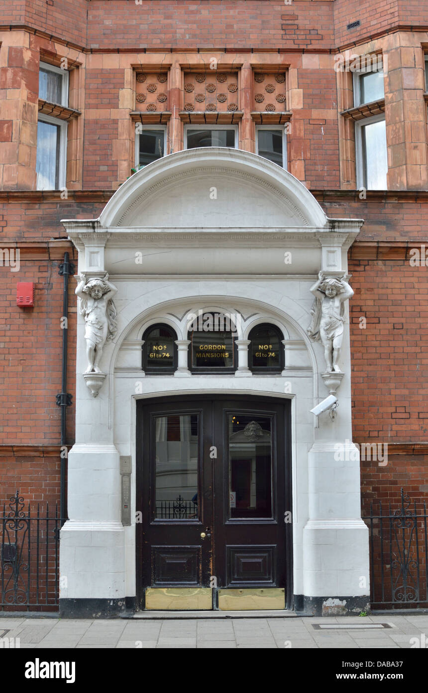 Gordon Mansions blocco di appartamenti a Bloomsbury, London, Regno Unito Foto Stock