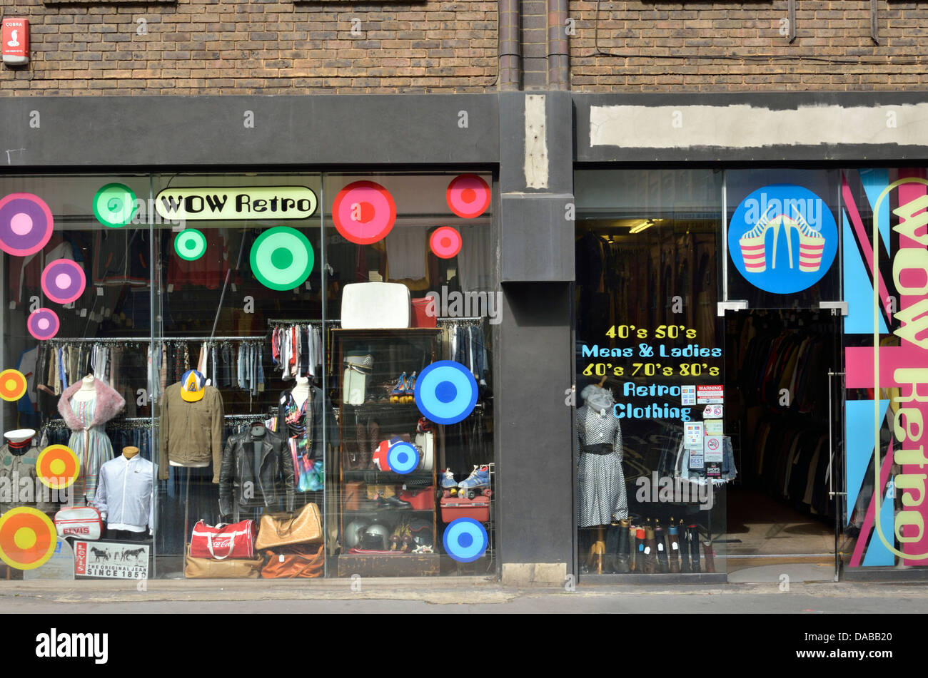 Wow retrò negozio di abbigliamento in Mercer Street, Covent Garden di Londra, Regno Unito. Foto Stock