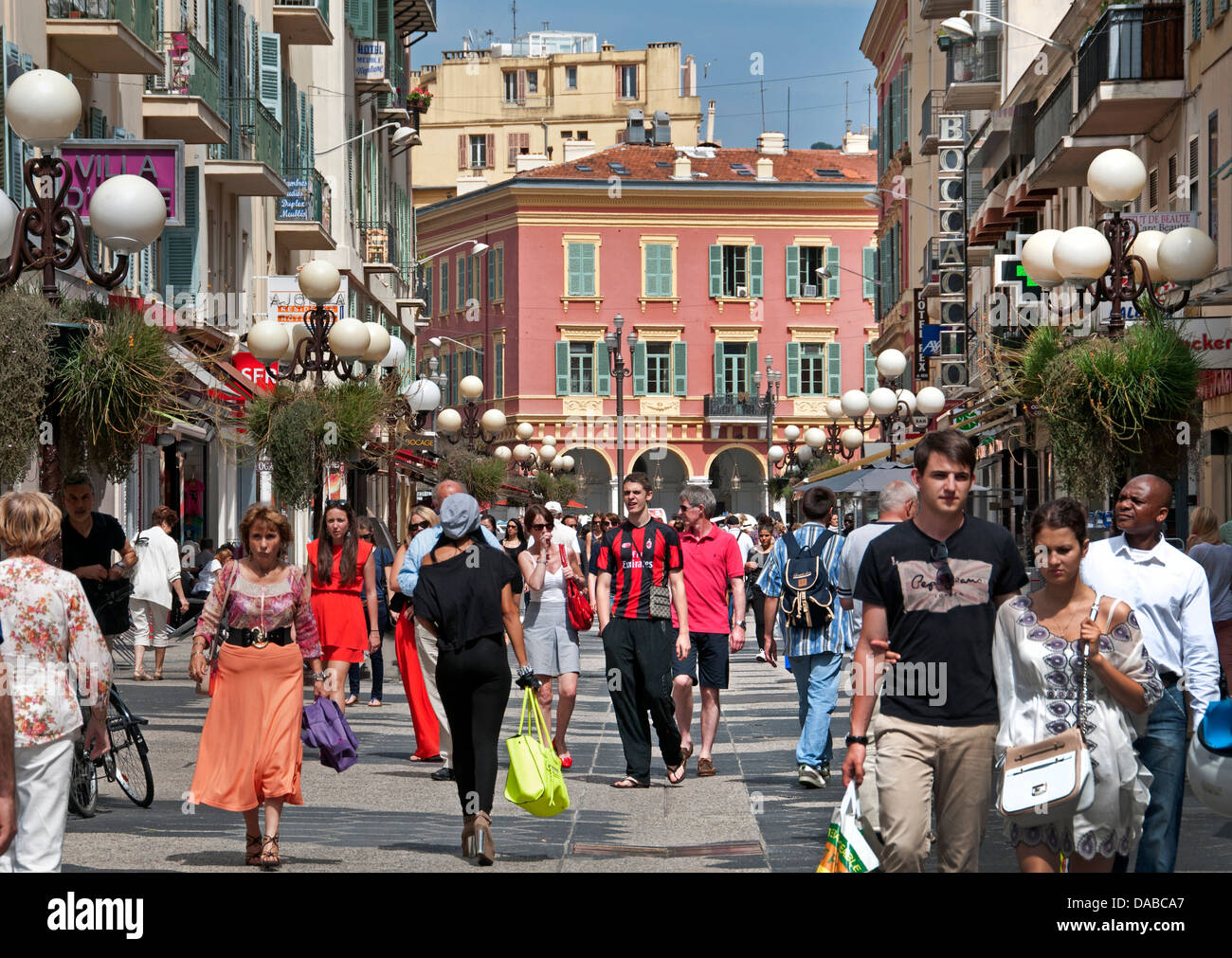 Nizza Rue Massena Costa Azzurra Costa Azzurra Francia Foto Stock