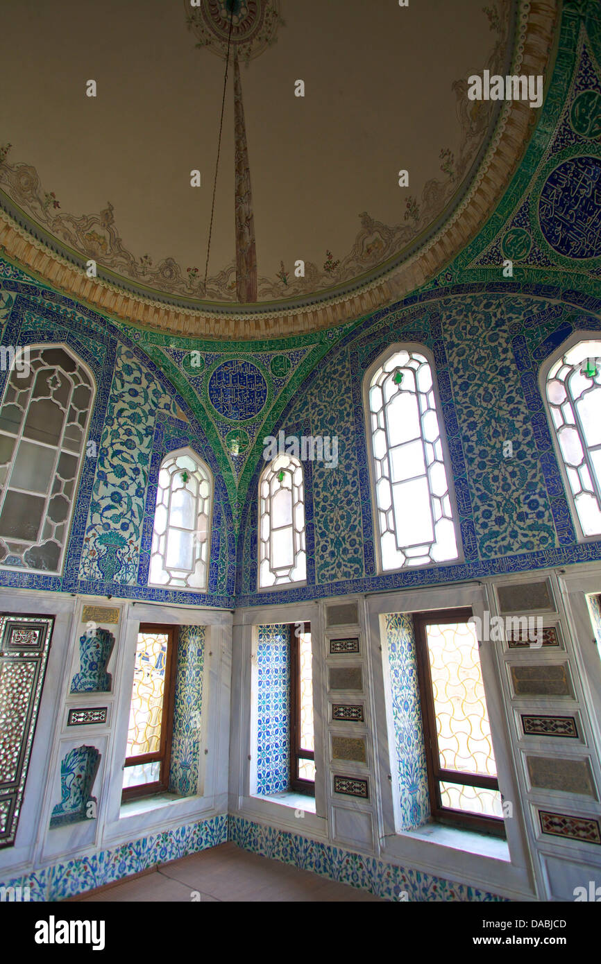 Camera privata del sultano Ahmed 1, Topkapi Harem, Il Palazzo di Topkapi, Sito Patrimonio Mondiale dell'UNESCO, Istanbul, Turchia, Europa Foto Stock