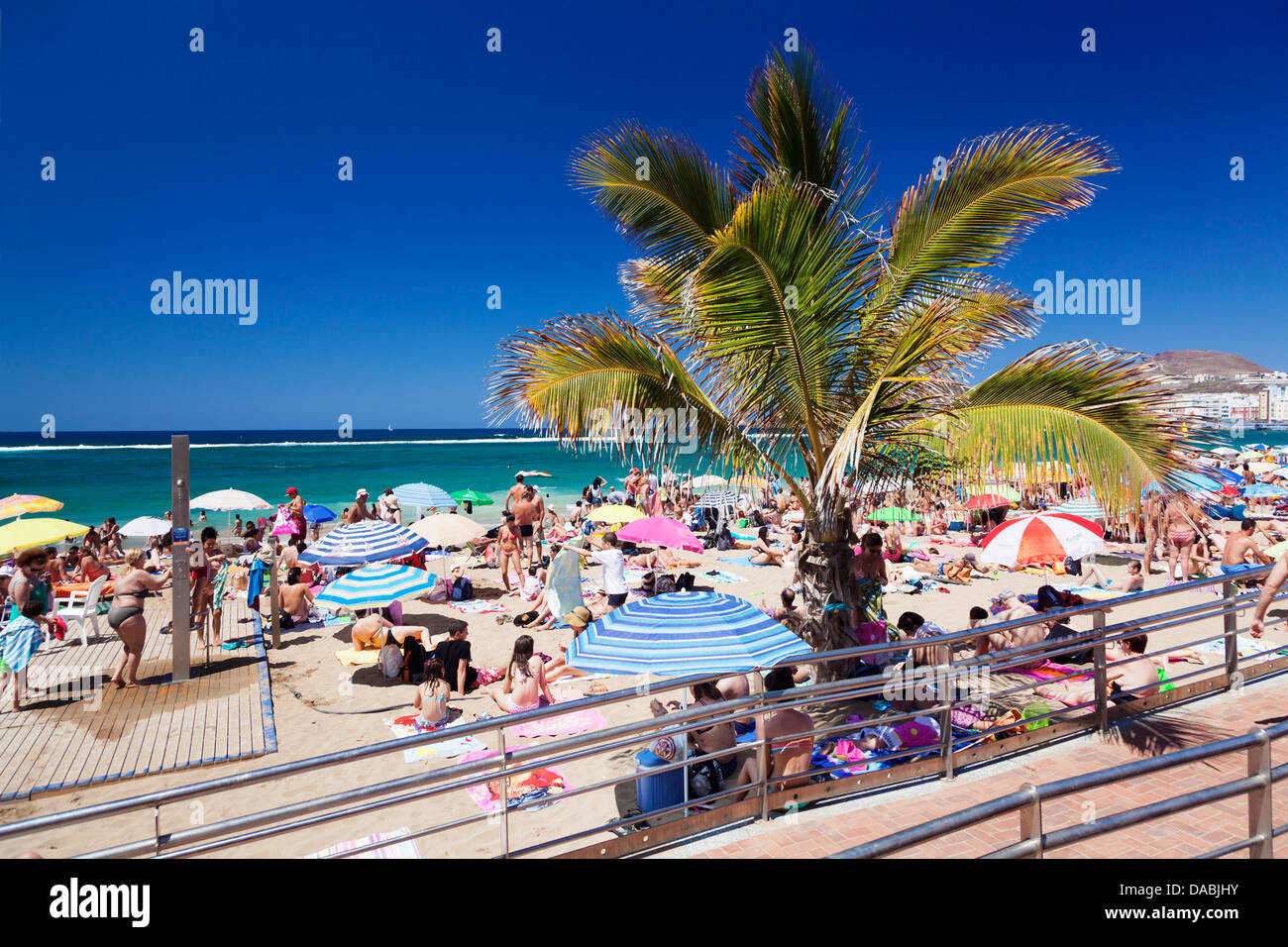 Playa de las canteras, Las Palmas di Gran Canaria Isole Canarie Spagna, Atlantico, Europa Foto Stock