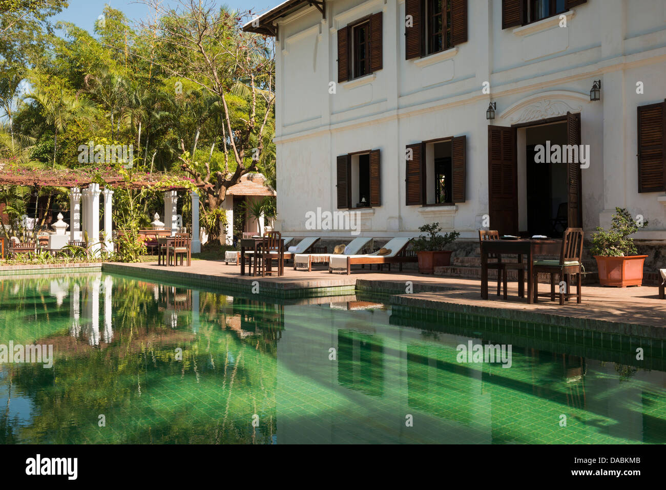 Satri House Hotel, Luang Prabang, Laos, Indocina, Asia sud-orientale, Asia Foto Stock