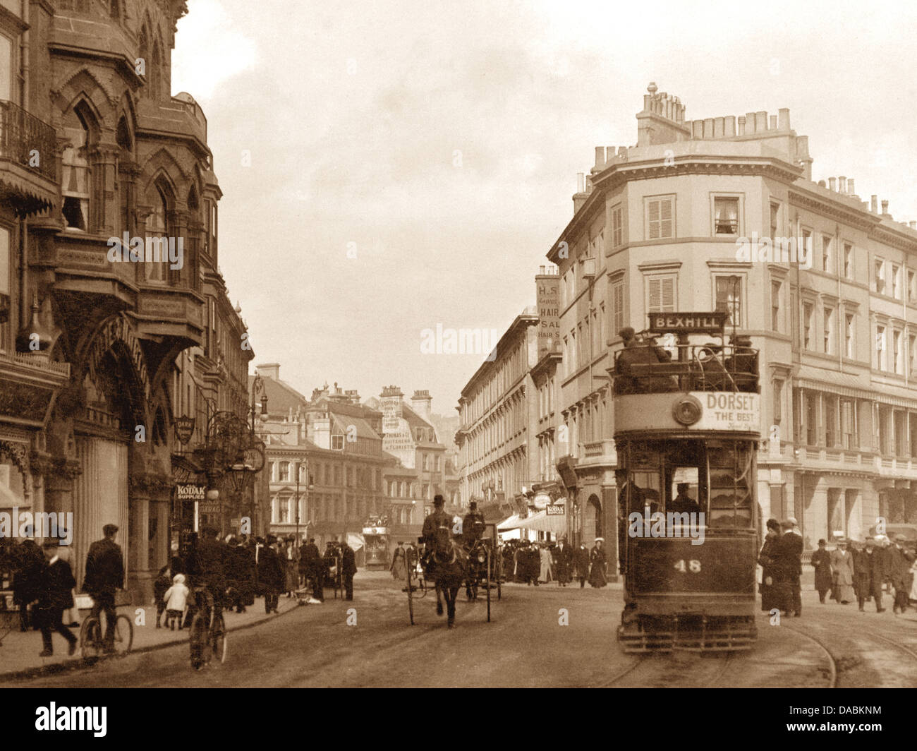 Hastings Robertson Street e Carlisle Parade primi 1900s Foto Stock