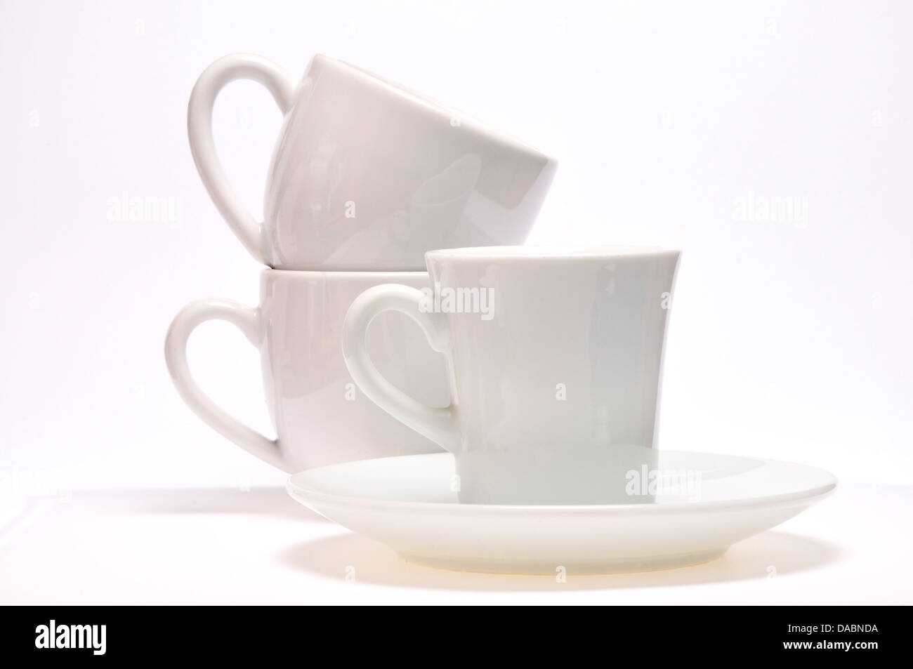 Bianco tazze di caffè Foto Stock