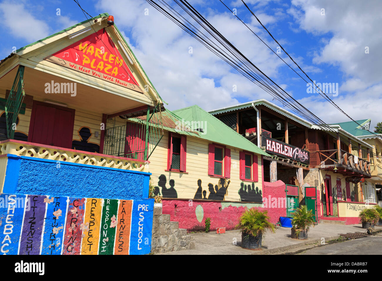 Harlem Plaza, Roseau, Dominica, isole Windward, West Indies, dei Caraibi e America centrale Foto Stock