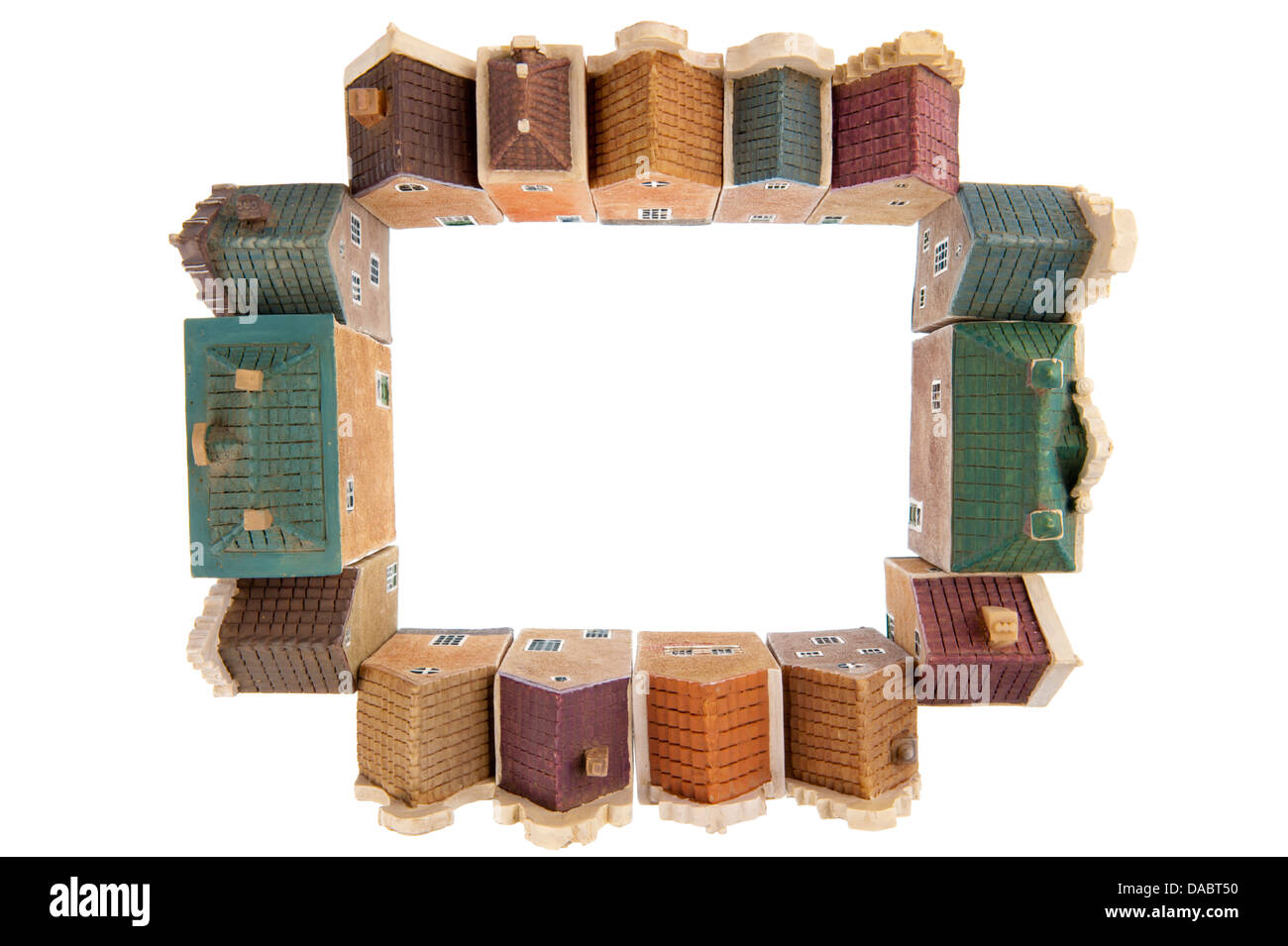 Gruppo di Dutch Canal case dal di sopra con una forma quadrangolare cortile aperto Foto Stock