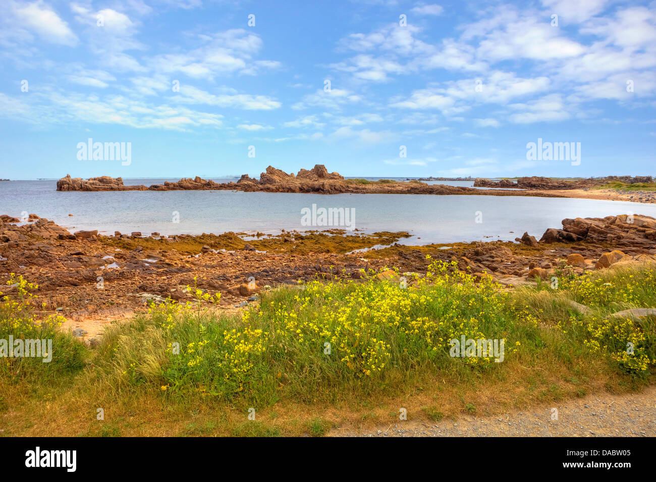 Grandes Rocques, Portinfer Bay, Guernsey, Regno Unito Foto Stock