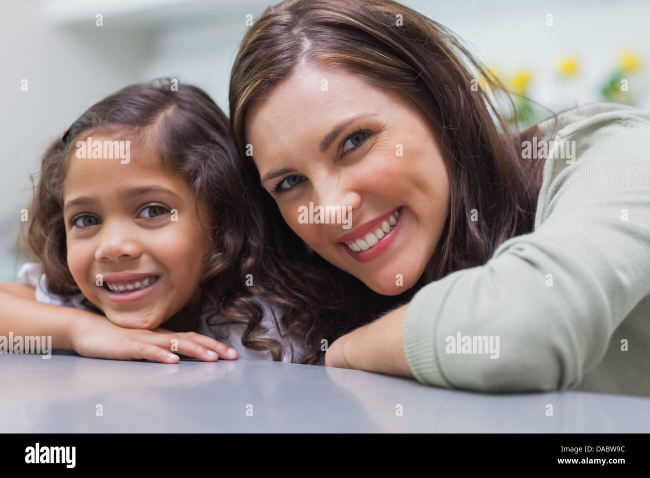 Ritratto di una madre con la sua bambina Foto Stock