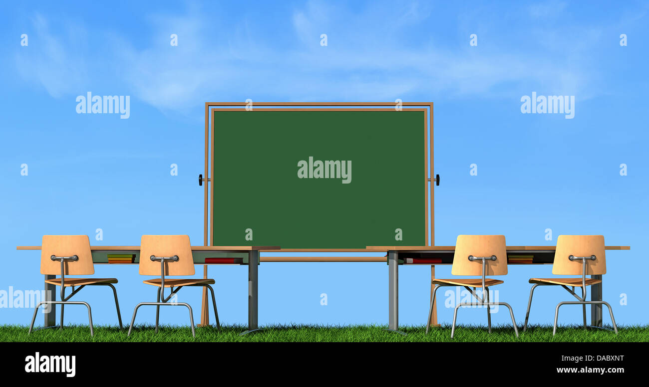 Classe esterna senza studente - il rendering Foto Stock