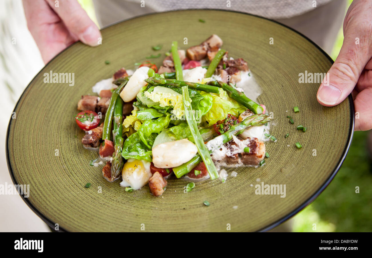 Surf and Turf fine pasto pranzo cibo Foto Stock