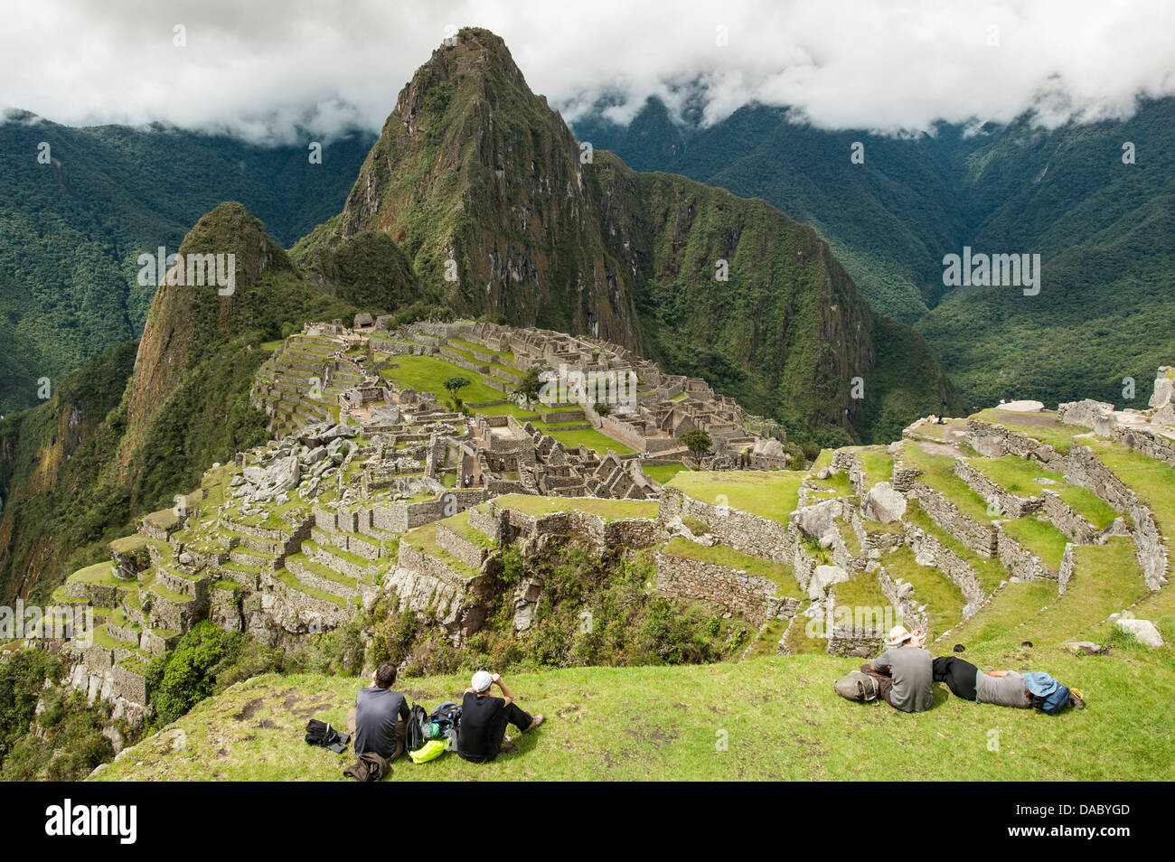 Machu Picchu, Sito Patrimonio Mondiale dell'UNESCO, vicino a Aguas Calientes, Perù, Sud America Foto Stock