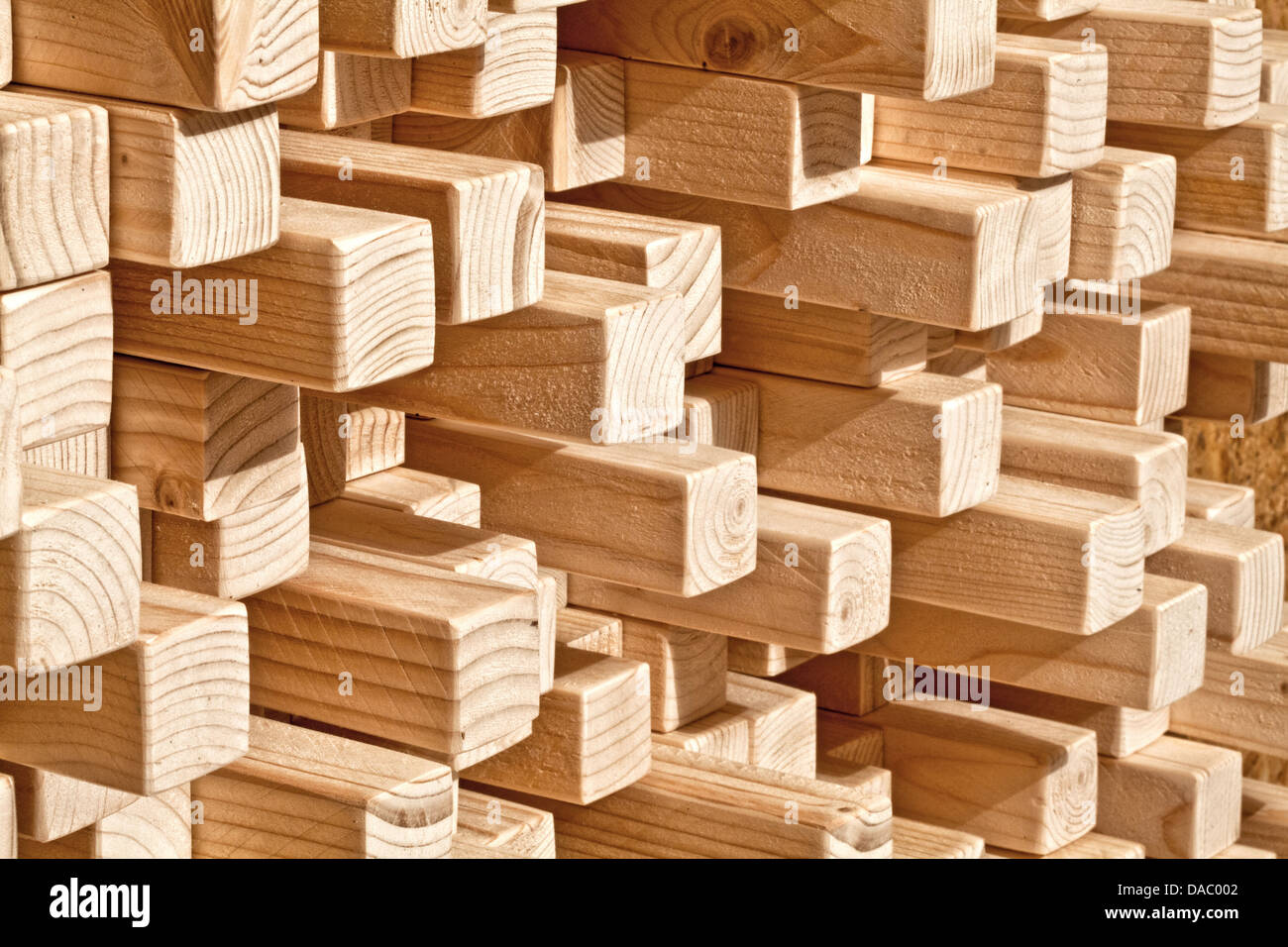 Naturale listello in legno di diversa lunghezza Foto Stock