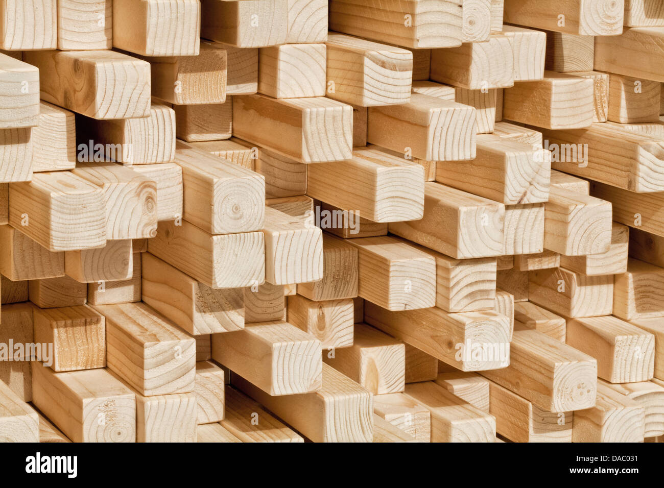 Naturale listello in legno di diversa lunghezza Foto Stock