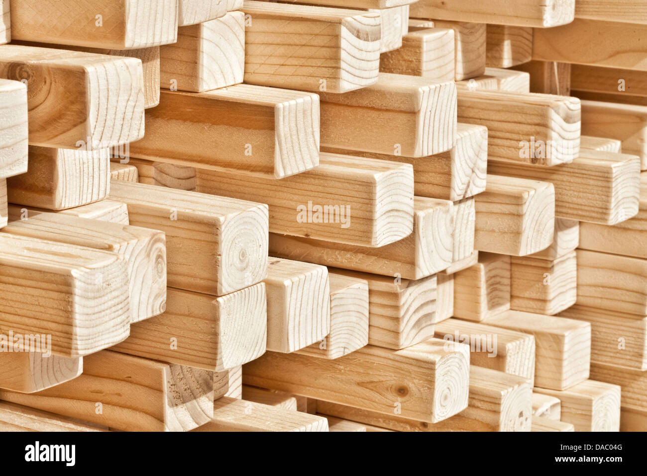 Naturale listello in legno di diversa lunghezza Foto Stock