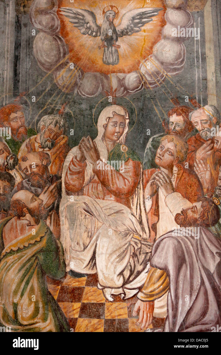 Affresco dell Assunzione di Maria in Otranto Duomo (Cattedrale), Otranto e Lecce, Puglia, Italia, Europa Foto Stock