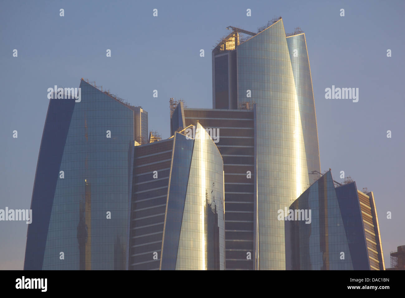 Emirato torri, Abu Dhabi, Emirati Arabi Uniti, Medio Oriente Foto Stock