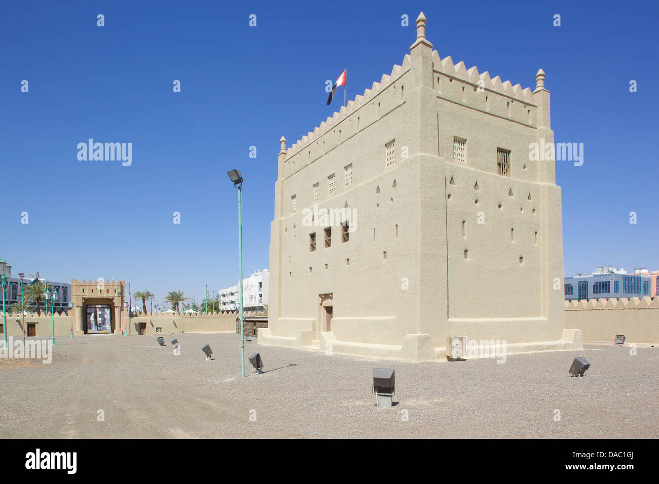 Al Patrimonio Murabbaa Fort, Al Ain, Abu Dhabi, Emirati Arabi Uniti, Medio Oriente Foto Stock