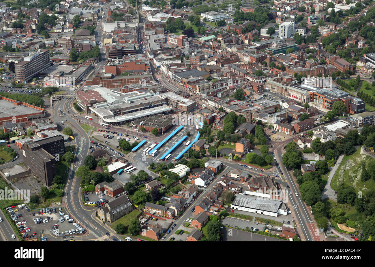 Vista aerea di Dudley town center Foto Stock