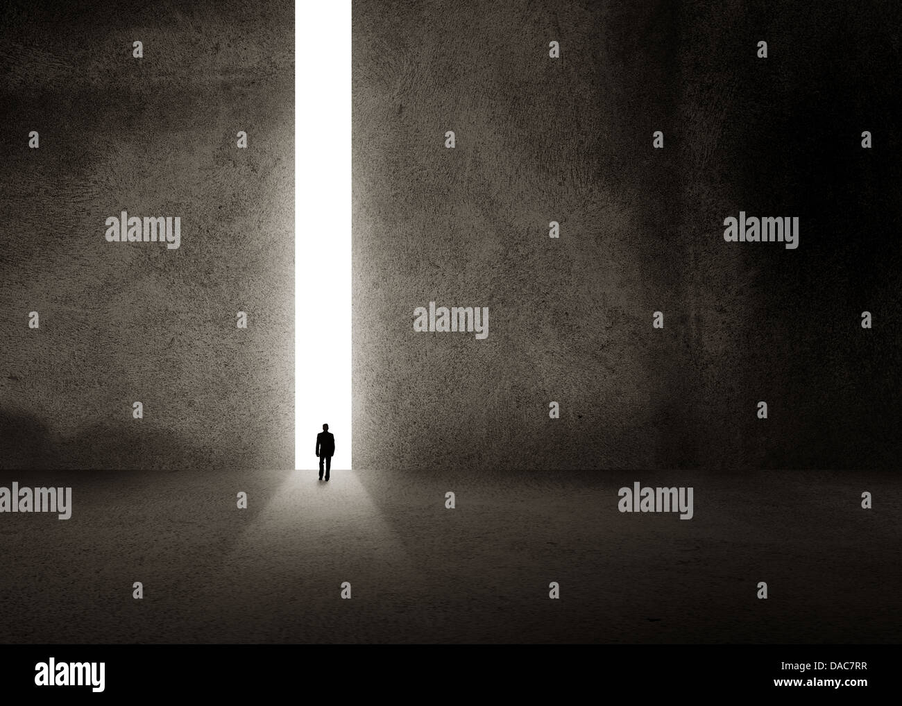 Silhouette di un imprenditore Foto Stock