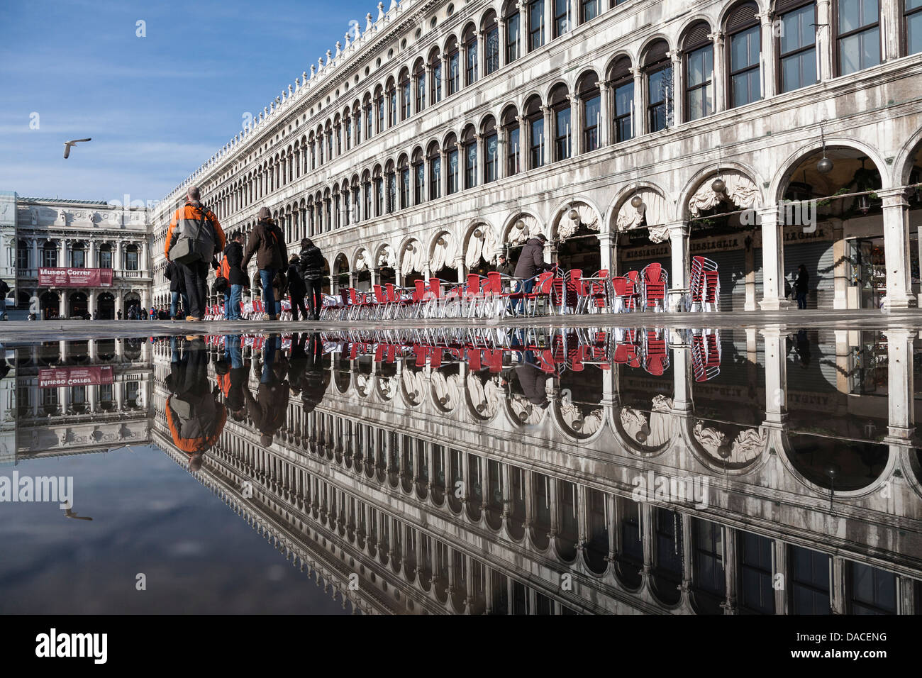 Piazza San Marco, riflessione, Venezia Italia Foto Stock
