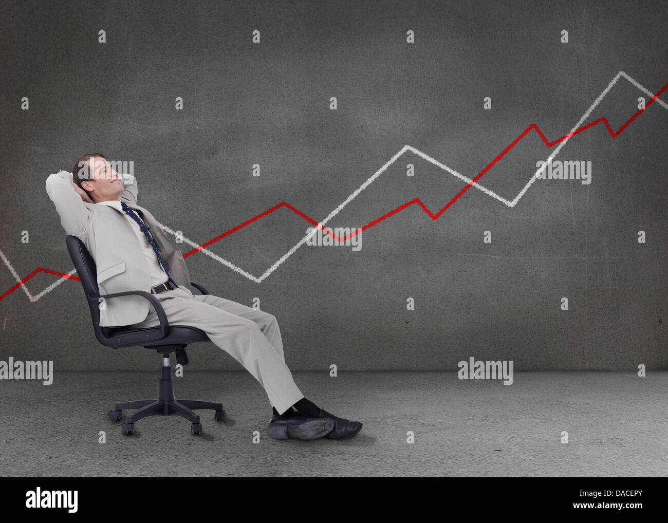 Imprenditore relax su una sedia Foto Stock